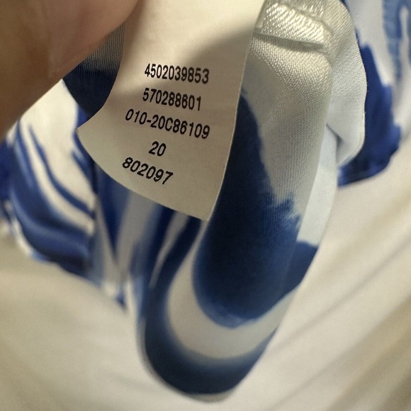 Chico's Watercolor Tie Front Raglan Sleeve Top Size 1 (M) Peasant Boho Prairie - Picture 13 of 14